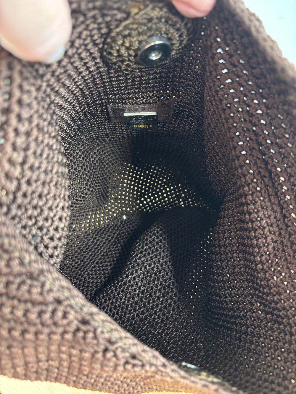 The Sak 120 Crochet Hobo Bucket Bag in Dark Brown LIKE NEW! - Picture 7 of 11